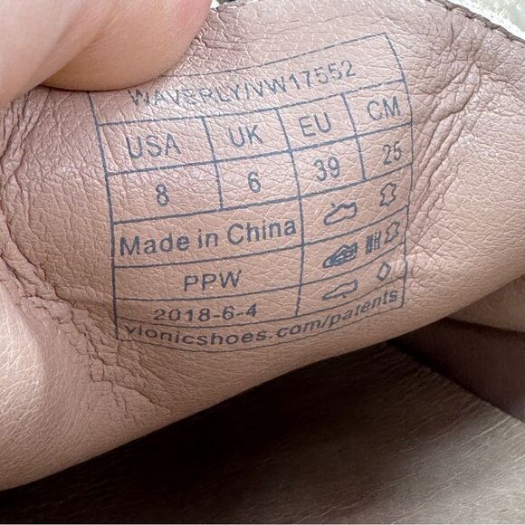 Vionic Waverly Leather Penny Loafers Cream Gold Shimmer 8 - Picture 10 of 11